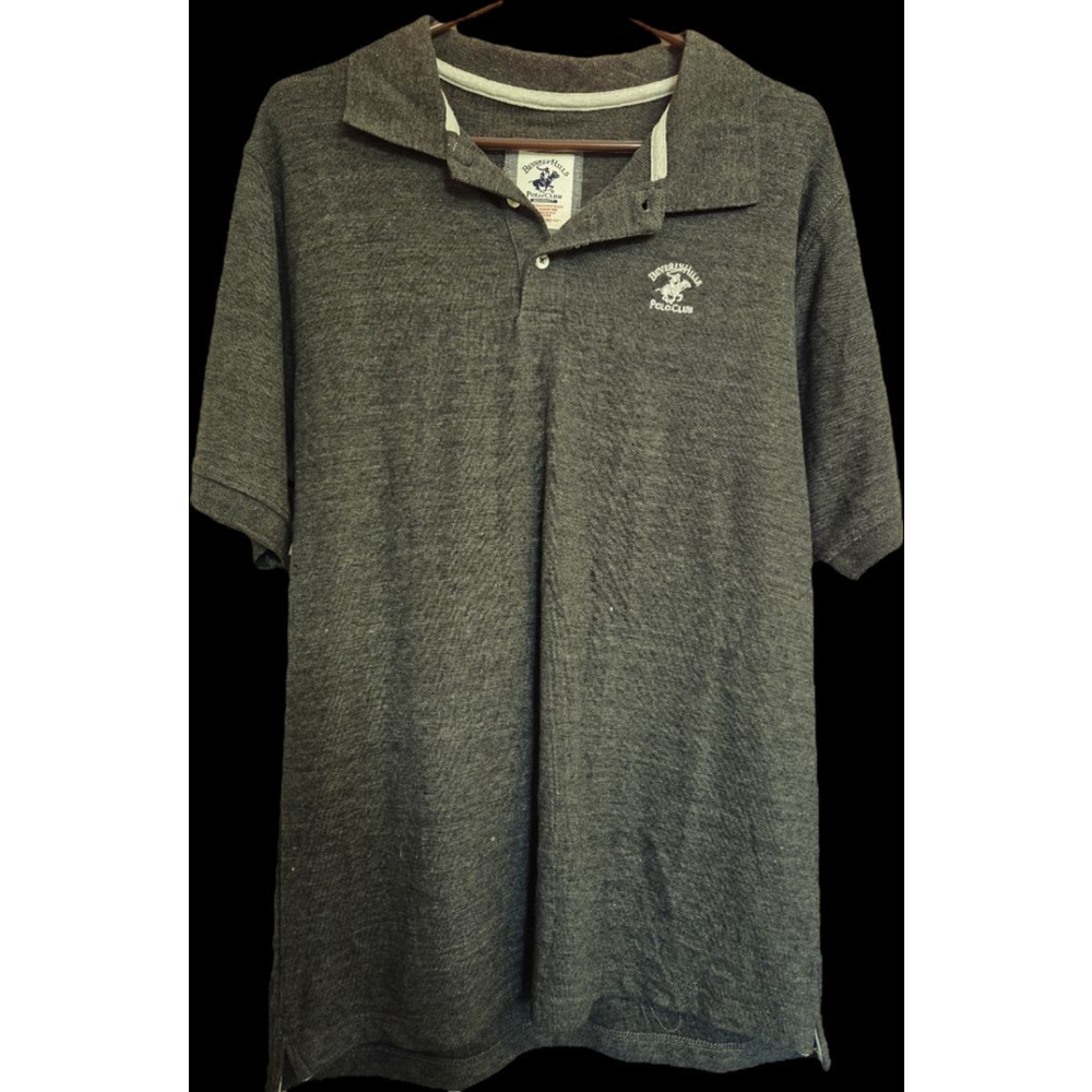 Men's Beverly Hills Polo Club Gray Polo Shirt Size M